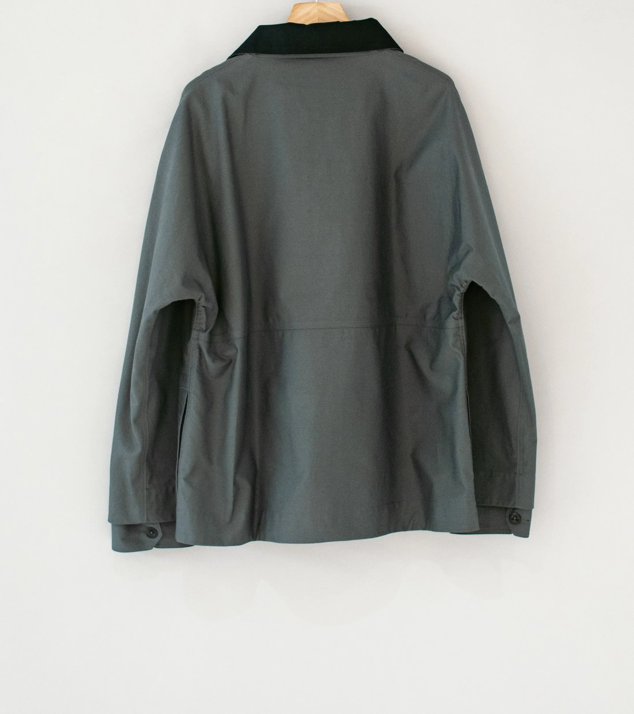 Margaret Howell 'MHL High Collar Jacket' (Charcoal Compact Cotton Canvas)