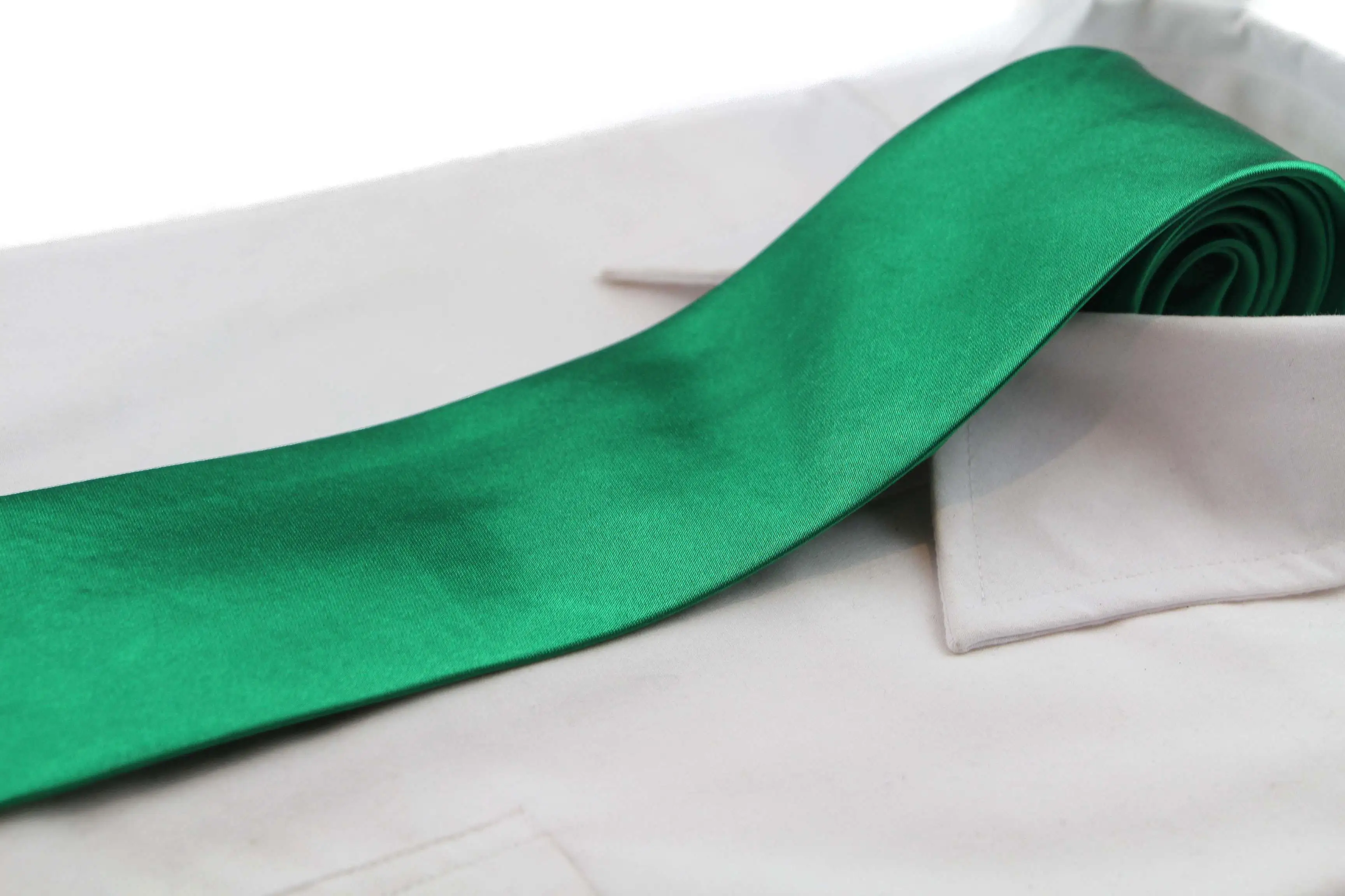 Mens Green 8cm Plain Neck Tie