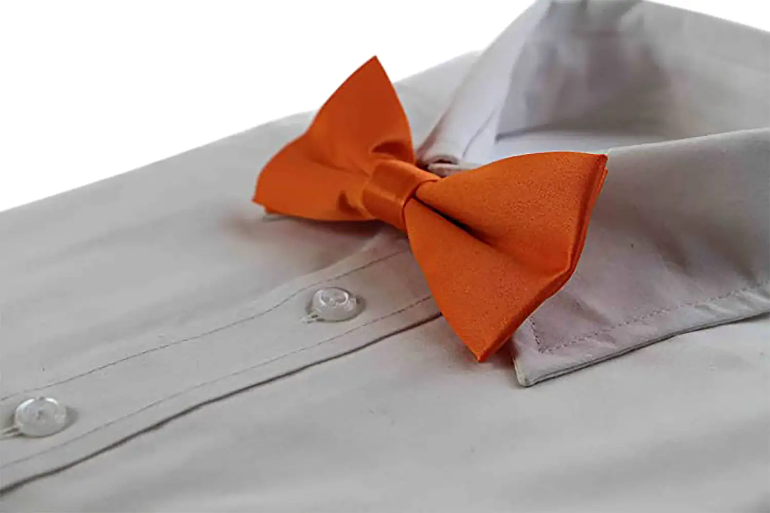 Mens Matt Solid Plain Orange Colour Bow Tie