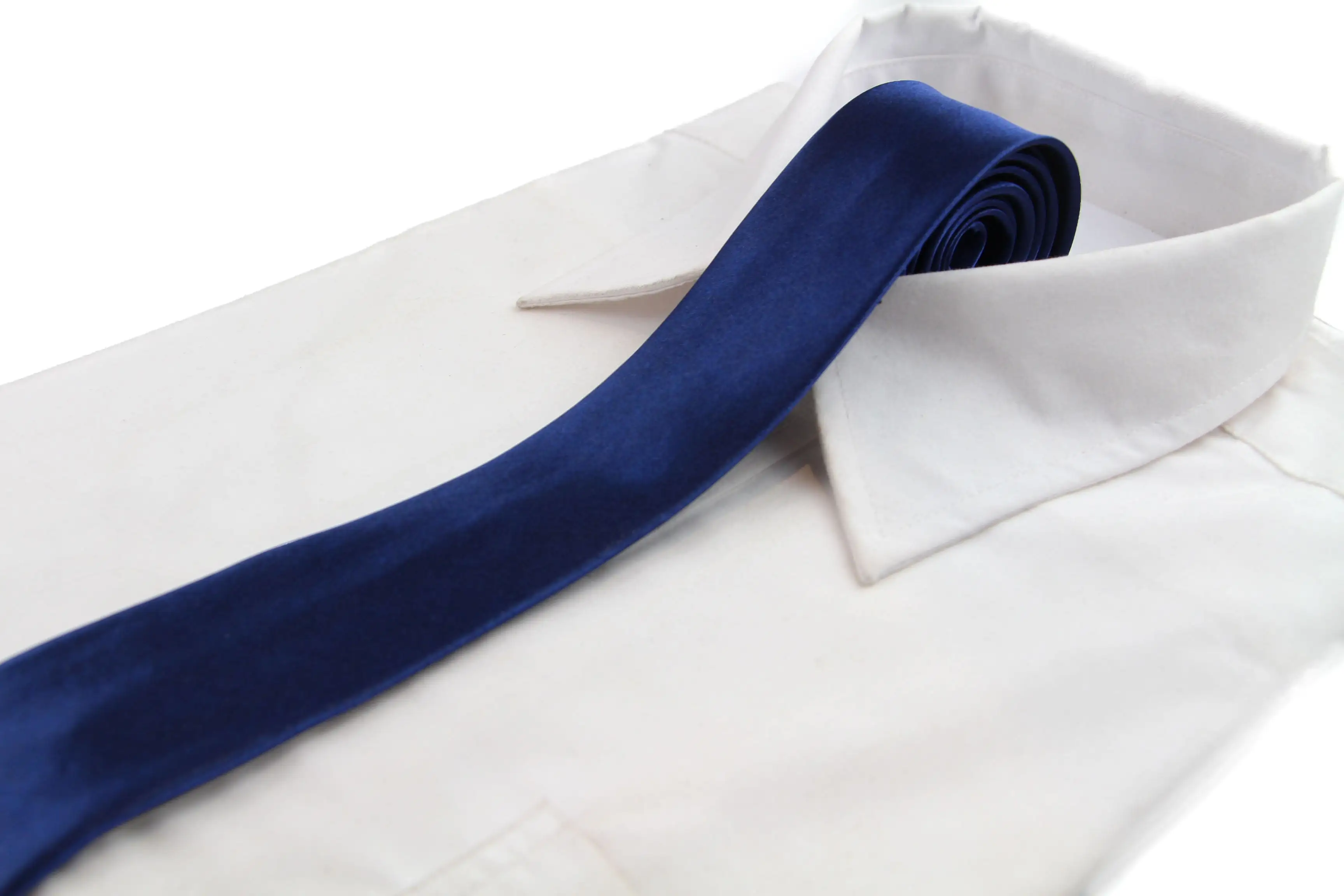 Mens Navy 5cm Skinny  Plain Neck Tie