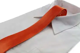 Mens Orange 5cm Skinny  Plain Neck Tie