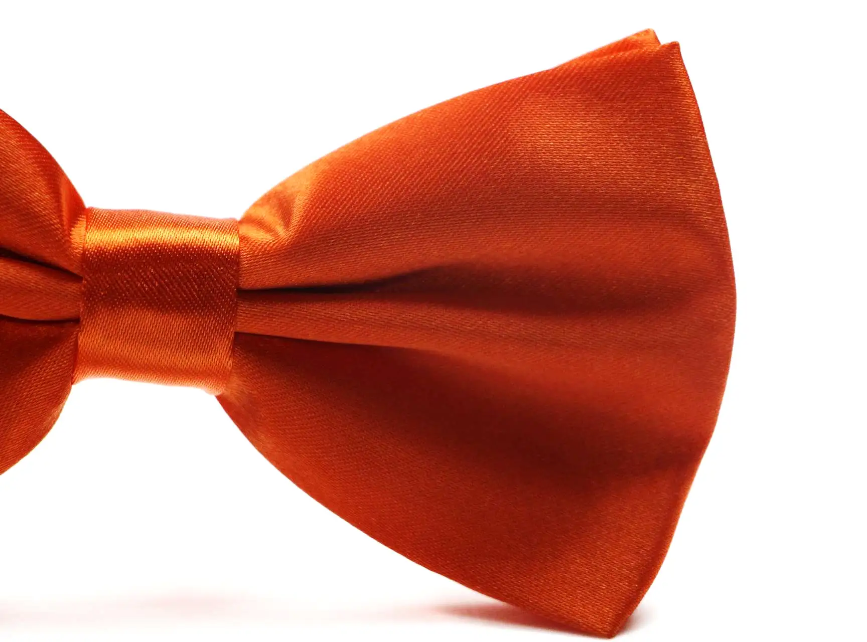 Mens Orange Solid Plain Colour Bow Tie