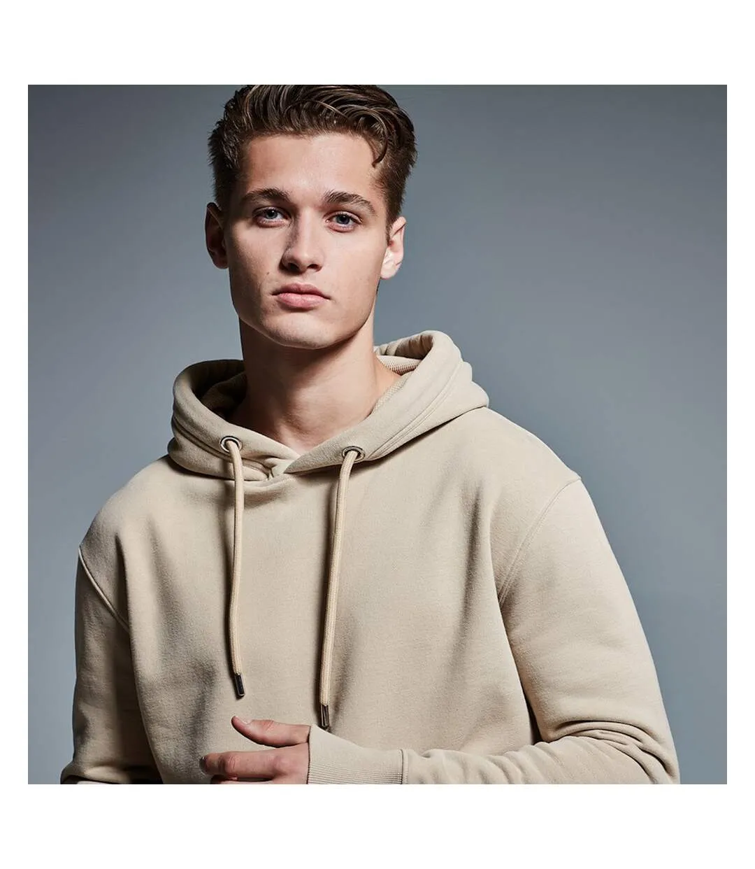 Mens organic hoodie desert sand Anthem