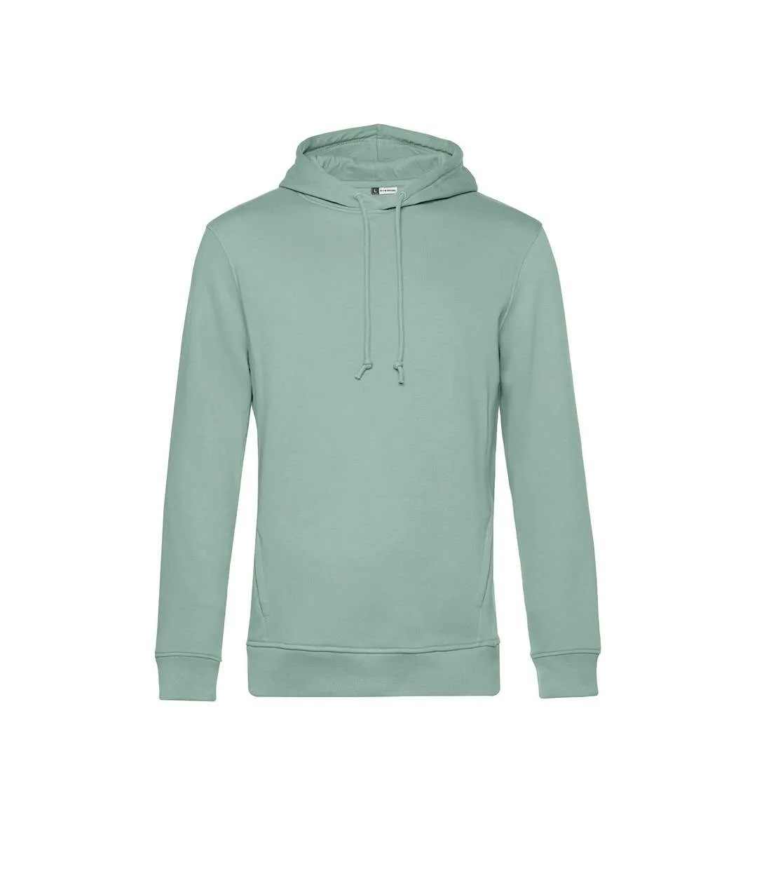 Mens organic hoodie sage green B&C