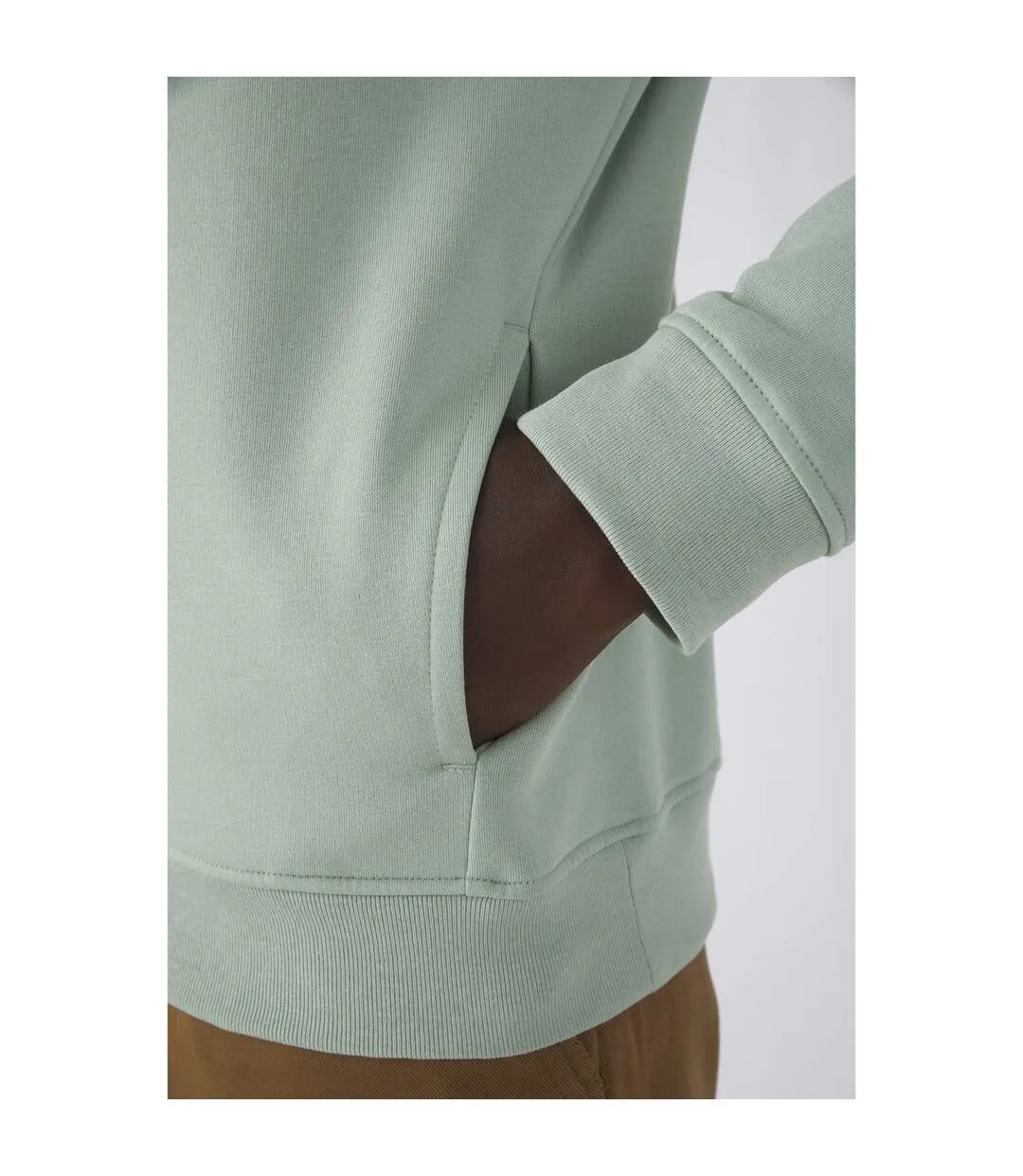 Mens organic hoodie sage green B&C