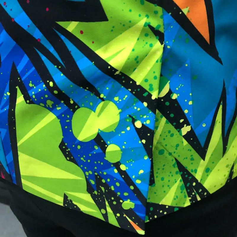 Men's Polyester Colorful Graffiti Pattern Slim Fit Streetwear Blazer