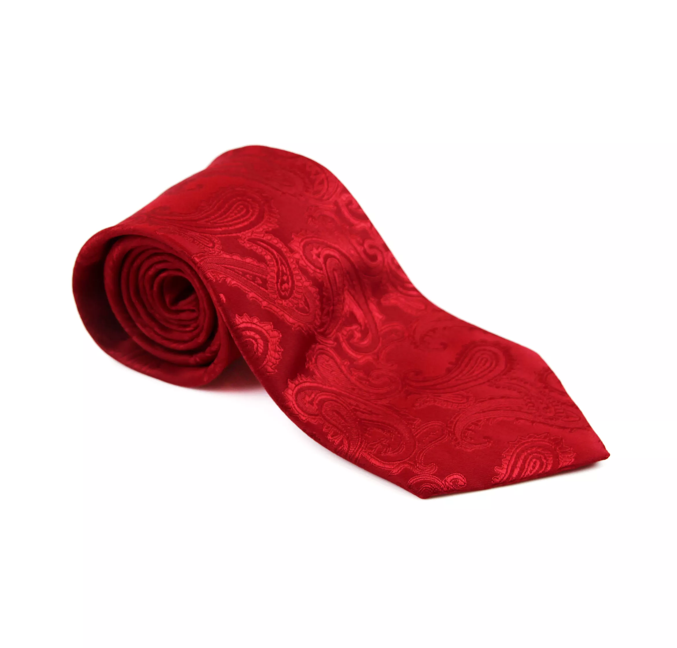 Mens Red Paisley Patterned Neck Tie