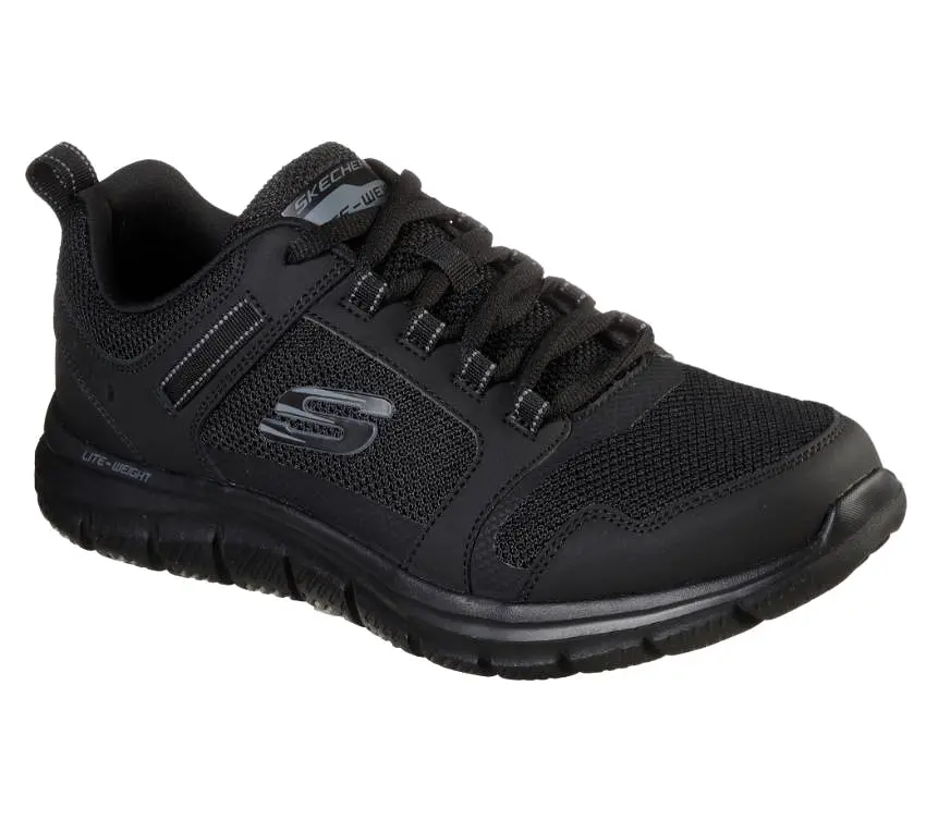 Mens Skechers Track - Knockhill Black/Black Athletic Shoes