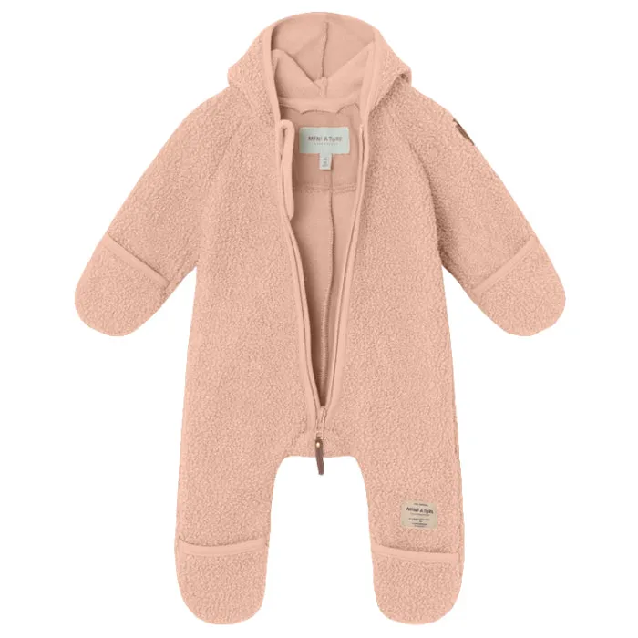 Mini A Ture Baby Adel Teddyfleece Jumpsuit Rose Dust Pink