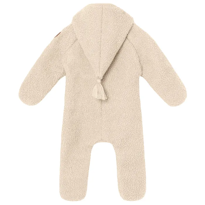 Mini A Ture Baby Adel Teddyfleece Jumpsuit Sand Dollar Cream