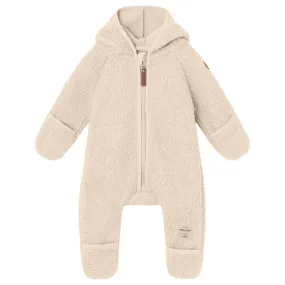 Mini A Ture Baby Adel Teddyfleece Jumpsuit Sand Dollar Cream