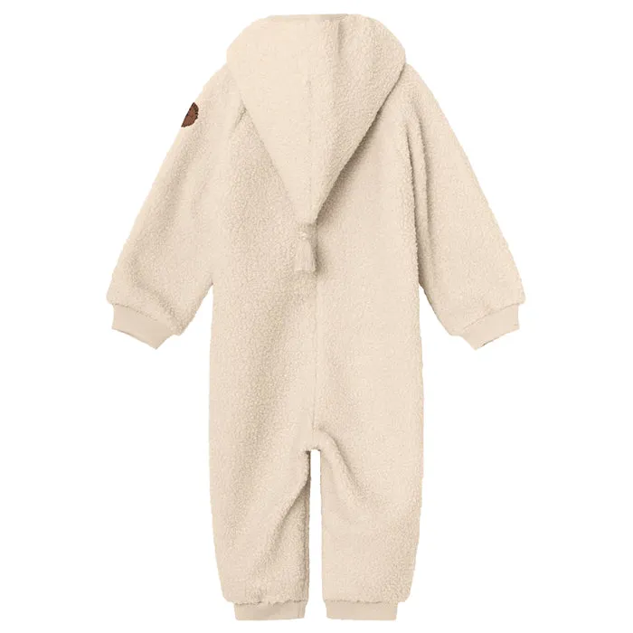 Mini A Ture Baby Adel Teddyfleece Jumpsuit Sand Dollar Cream