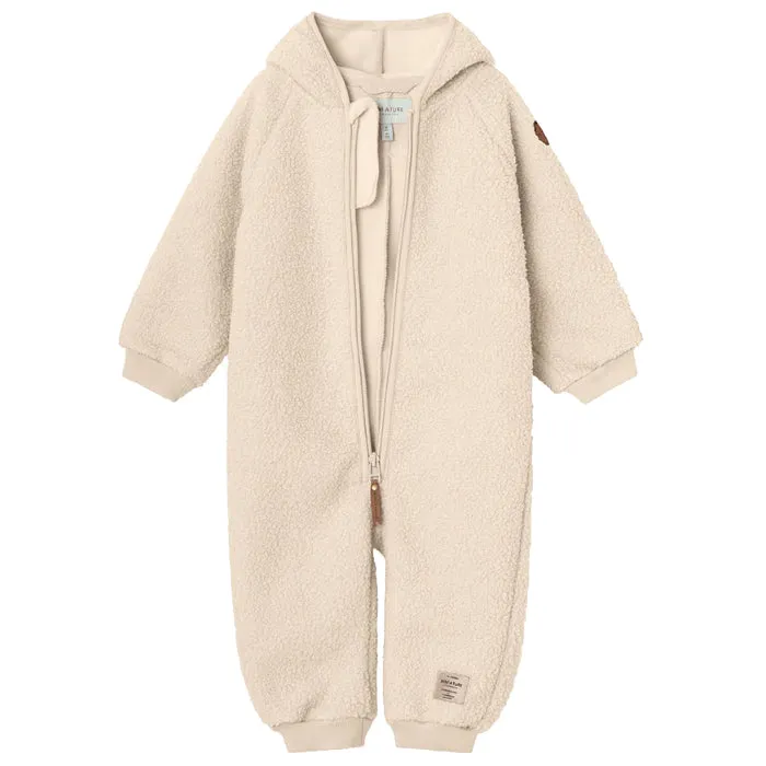 Mini A Ture Baby Adel Teddyfleece Jumpsuit Sand Dollar Cream