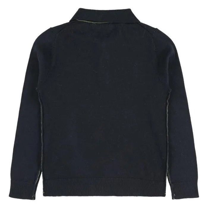 Morley Child Boy Tjarlie Polo Sweater Neat Navy Blue