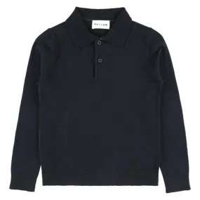 Morley Child Boy Tjarlie Polo Sweater Neat Navy Blue