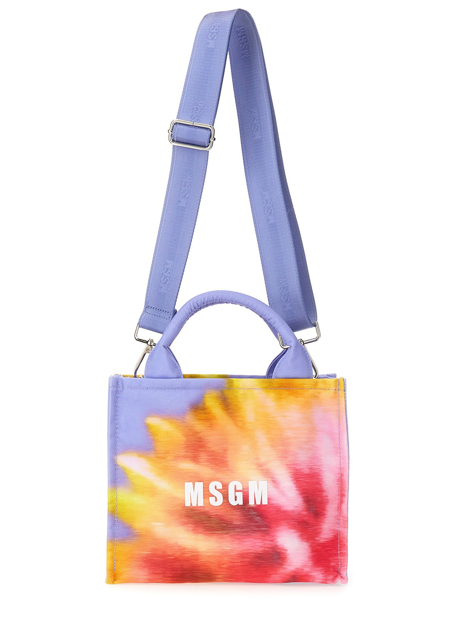 MSGM    SMALL CANVAS TOTE BAG WITH DAISY PRINT