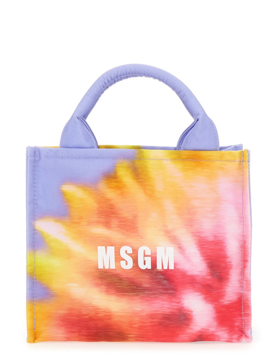 MSGM    SMALL CANVAS TOTE BAG WITH DAISY PRINT