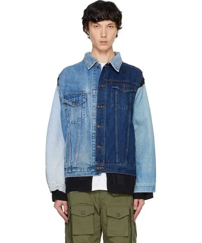 NEEDLES Navy Covered Denim Jacket