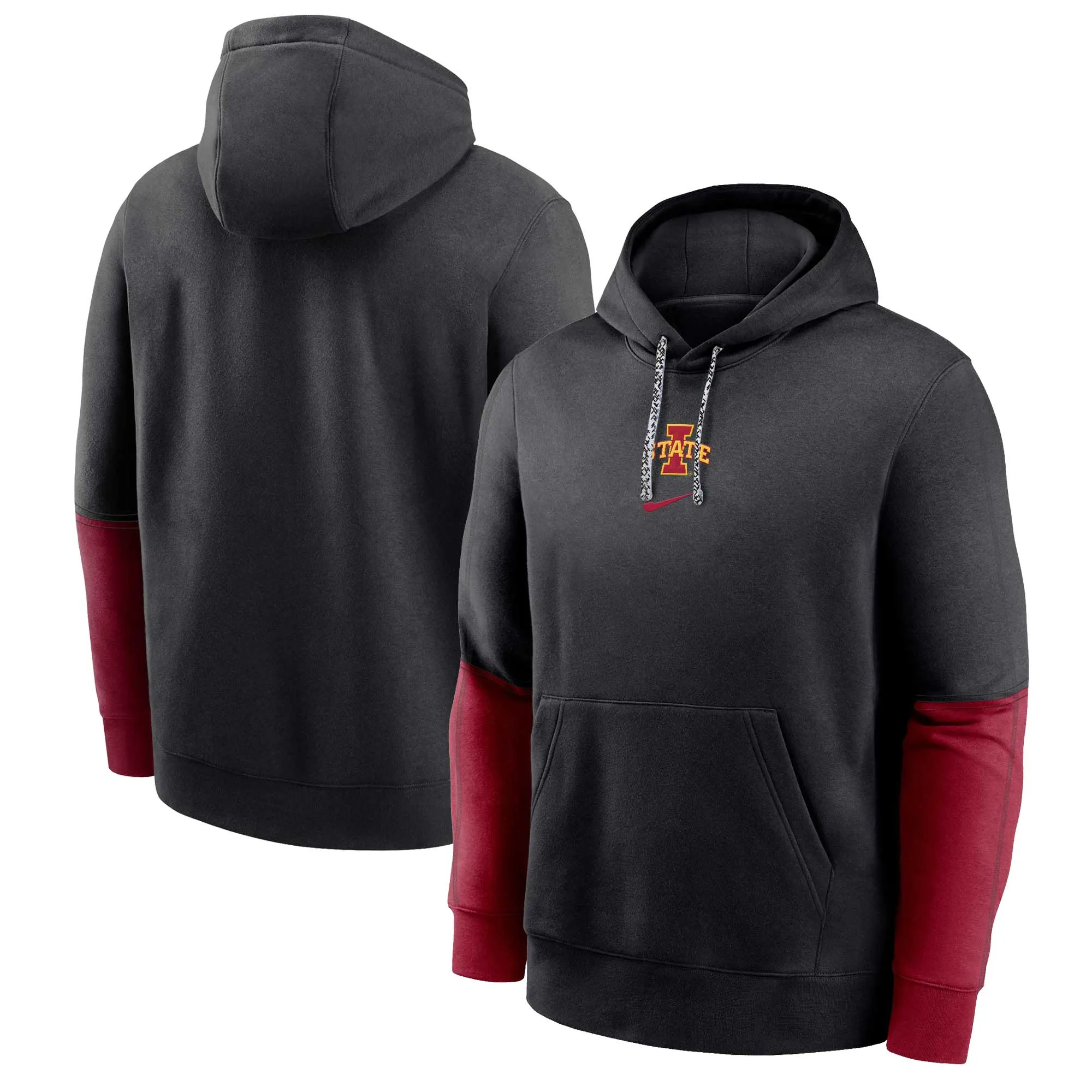 Nike Iowa State Cyclones Black 2024 Sideline Club Fleece Pullover Hoodie