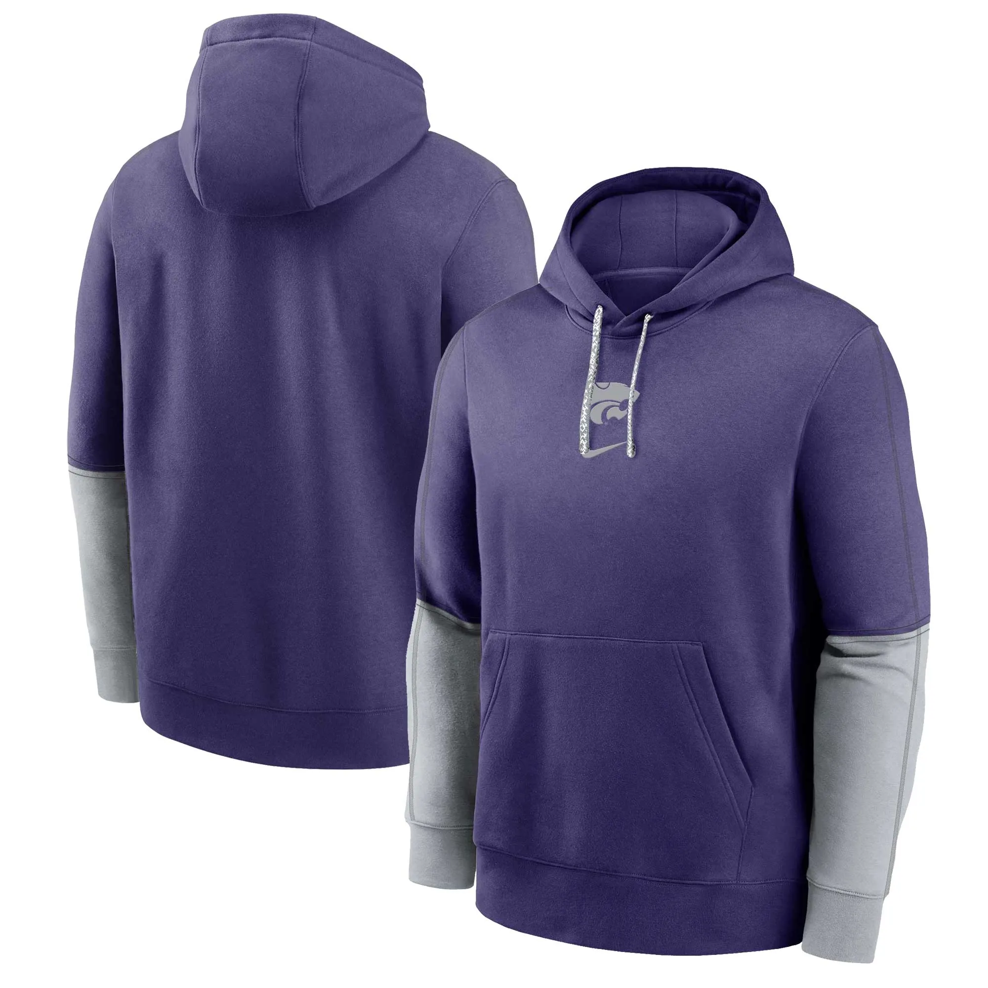 Nike Kansas State Wildcats Purple 2024 Sideline Club Fleece Pullover Hoodie