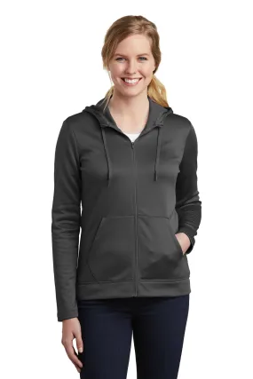 Nike Ladies ThermaFIT FullZip Fleece Company Logo Hoodie NKAH6264 Anthracite