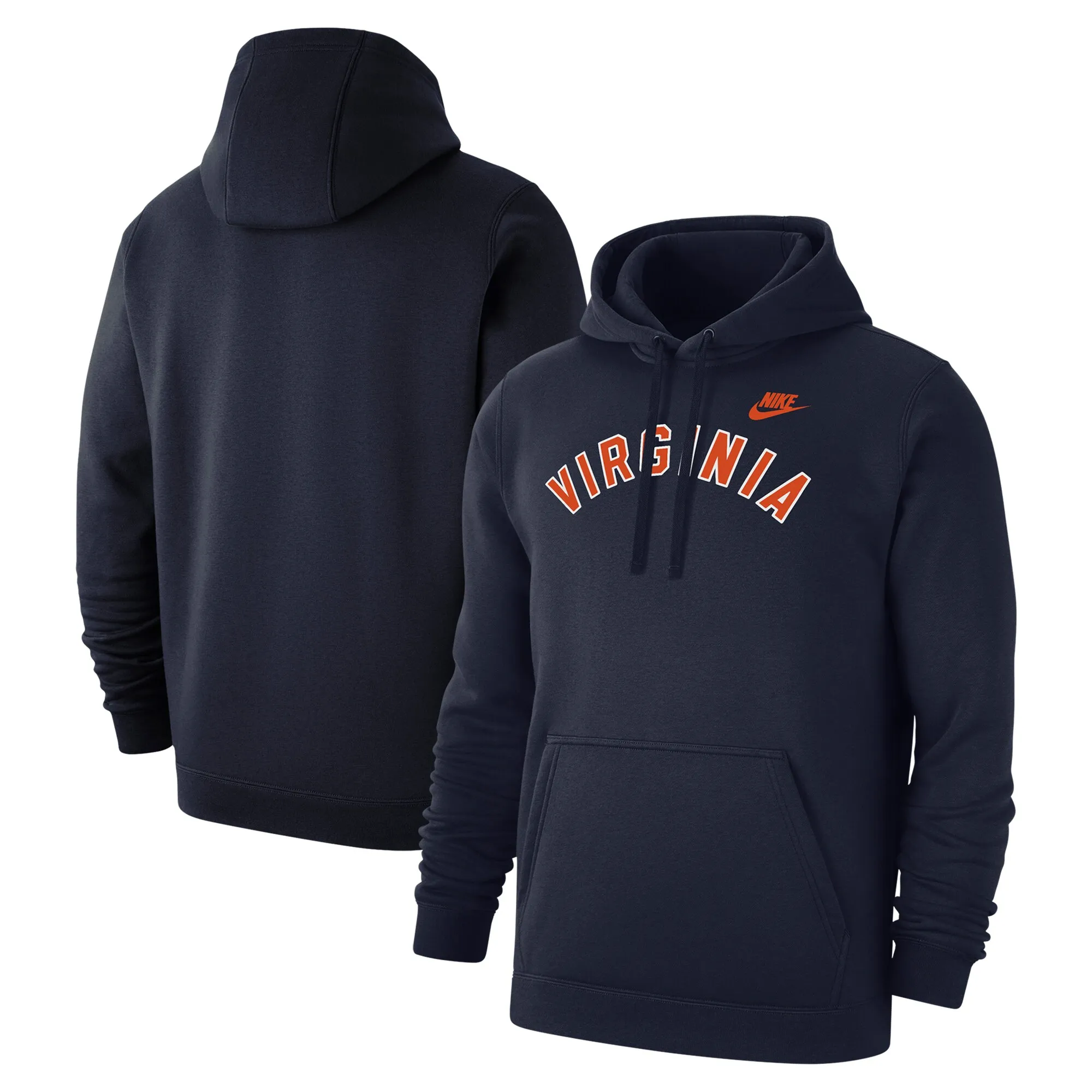 Nike Virginia Cavaliers Navy Vintage Block Wordmark Club Fleece Pullover Hoodie