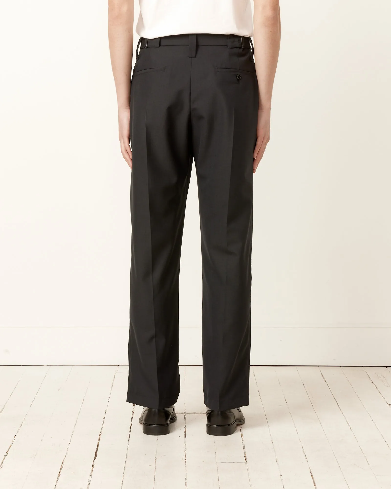 One Pleat Pant in Marine Melange