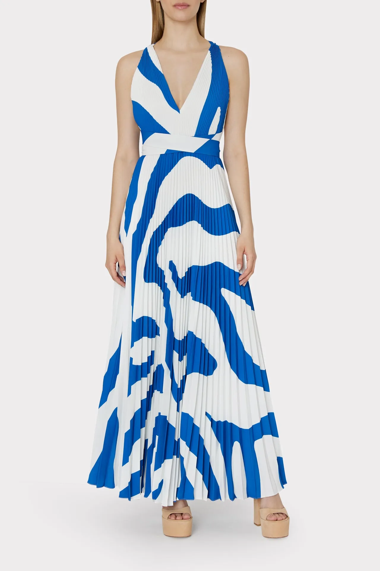 Oria Print Pleated Dress