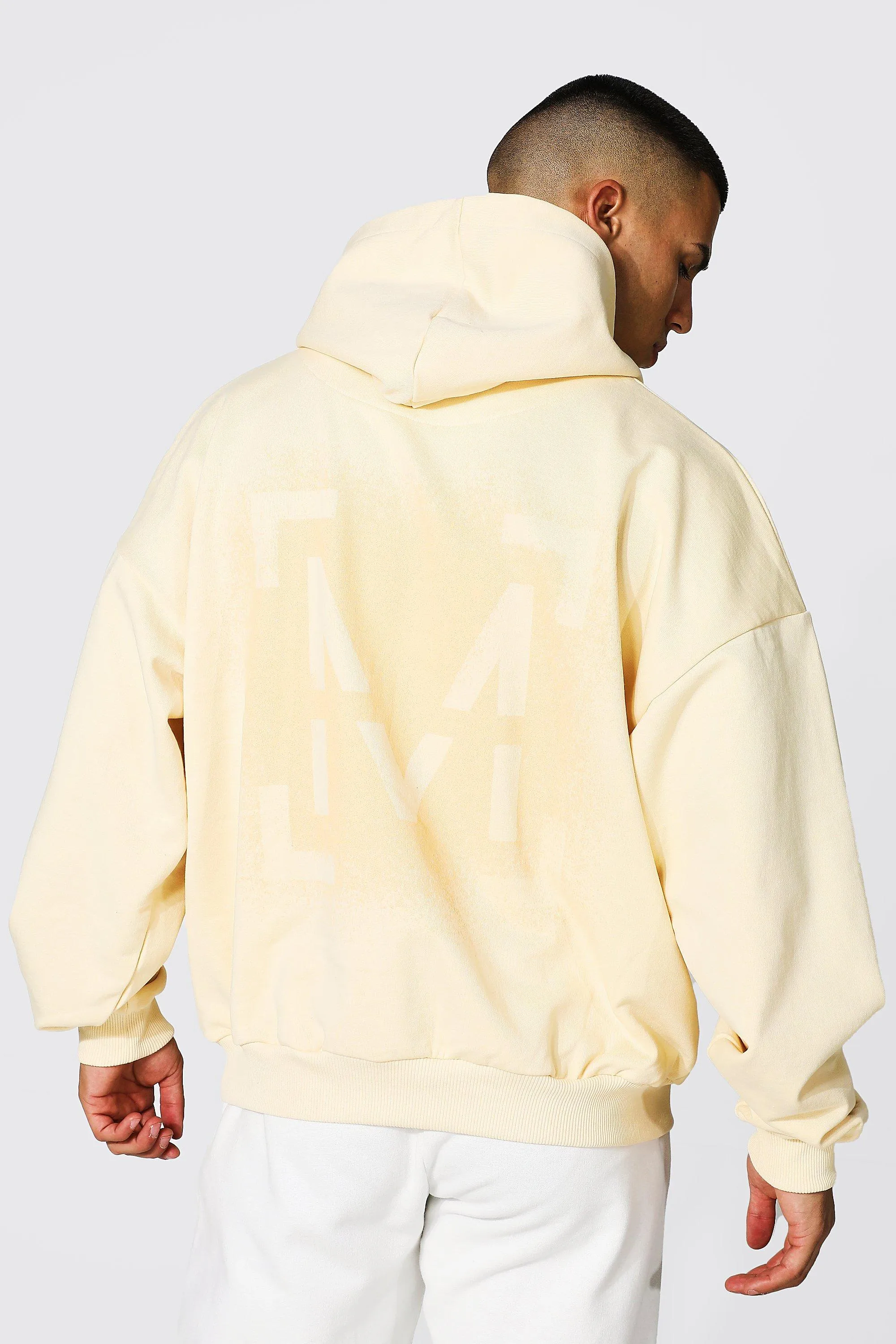 Oversized M Graphic Hoodie | boohooMAN UK