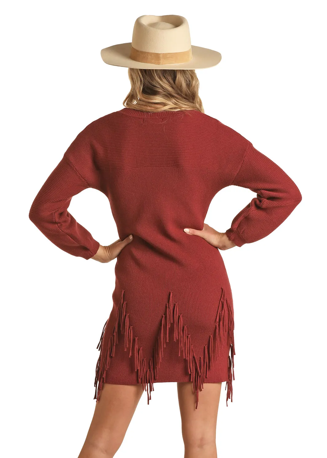 Panhandle Slim Womens Burgundy Sweater Dress