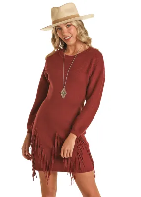 Panhandle Slim Womens Burgundy Sweater Dress