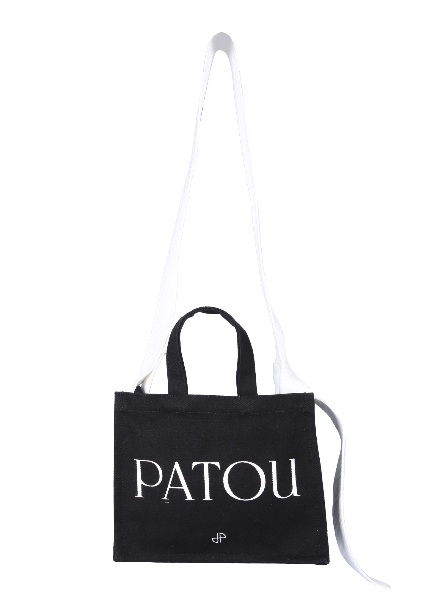 PATOU    TOTE BAG WITH LOGO PRINT IN ORGANIC COTTON