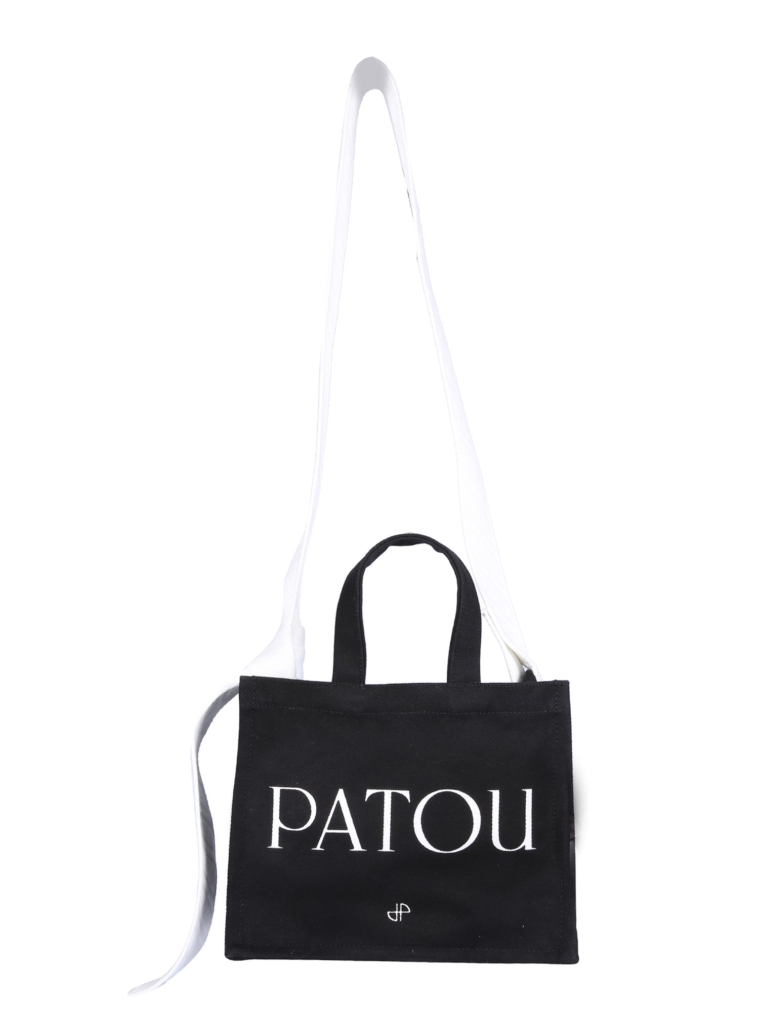 PATOU    TOTE BAG WITH LOGO PRINT IN ORGANIC COTTON