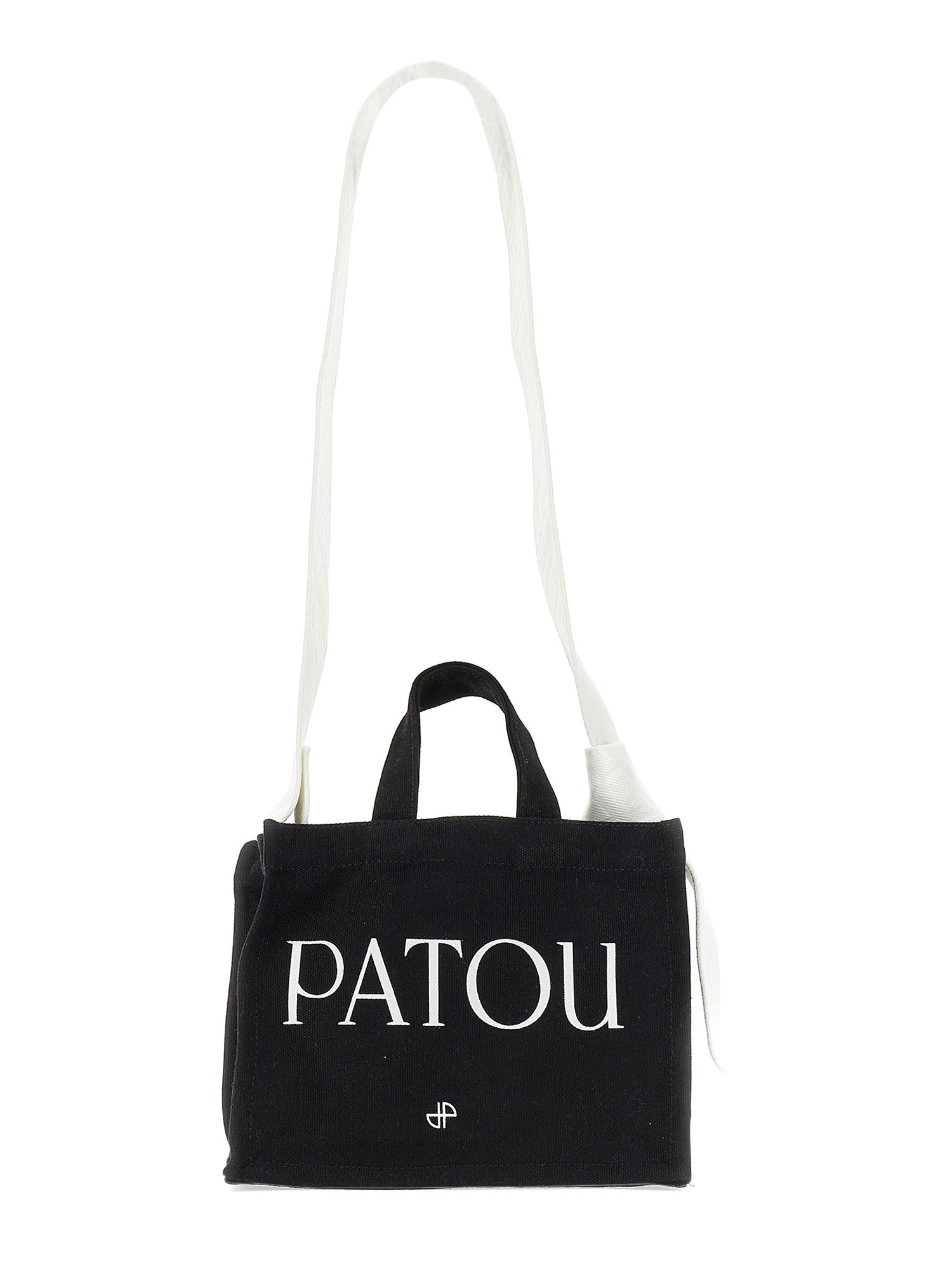 PATOU    TOTE BAG WITH LOGO PRINT IN ORGANIC COTTON