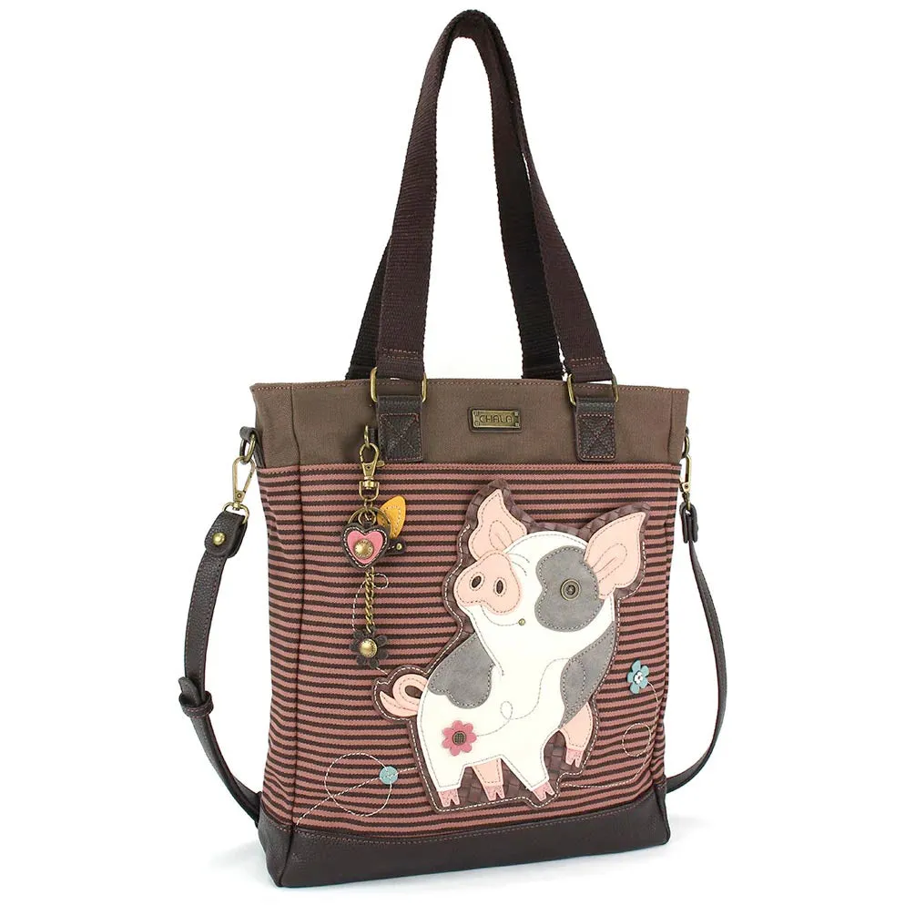 Pig Work Tote in Pink Stripe