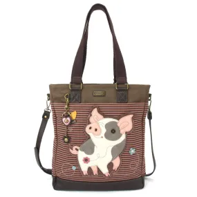 Pig Work Tote in Pink Stripe