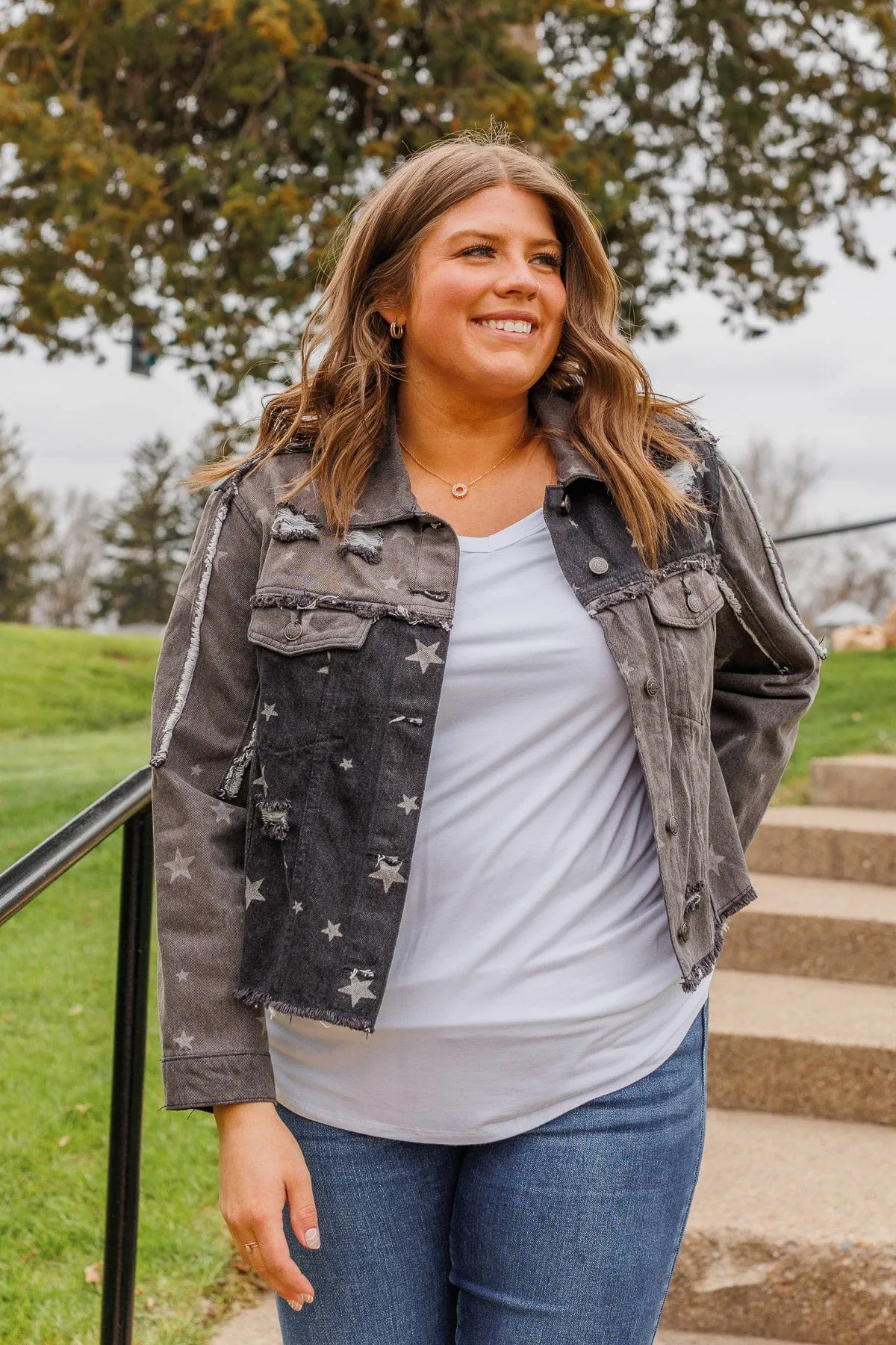 Rugged Beauty Distressed Jacket- Black