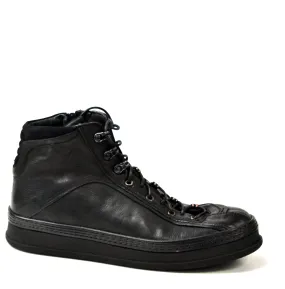 SCOTT Asymmetric black lether sneaker