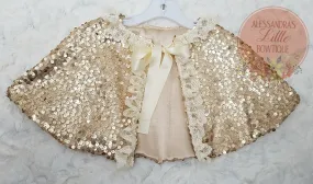 Sequin Confetti Cape in light Gold