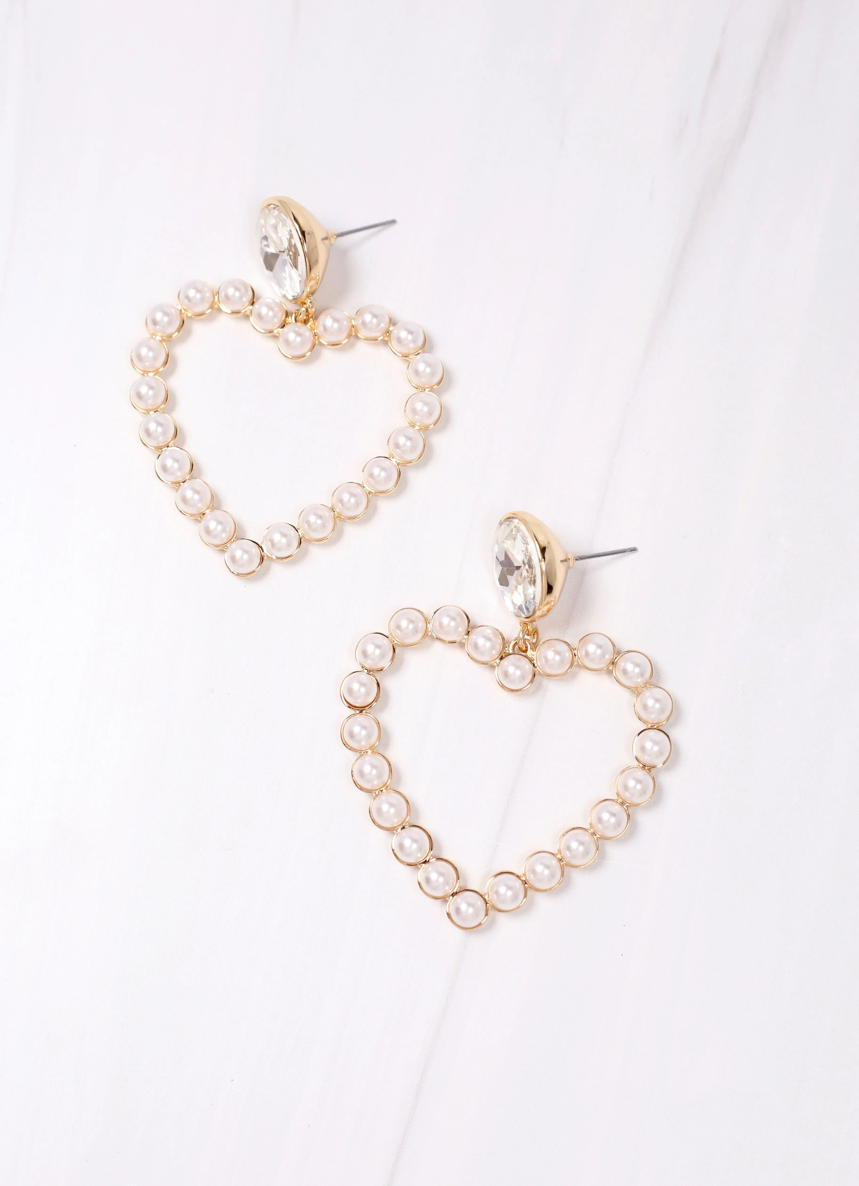 Smitten Heart Drop Earring PEARL