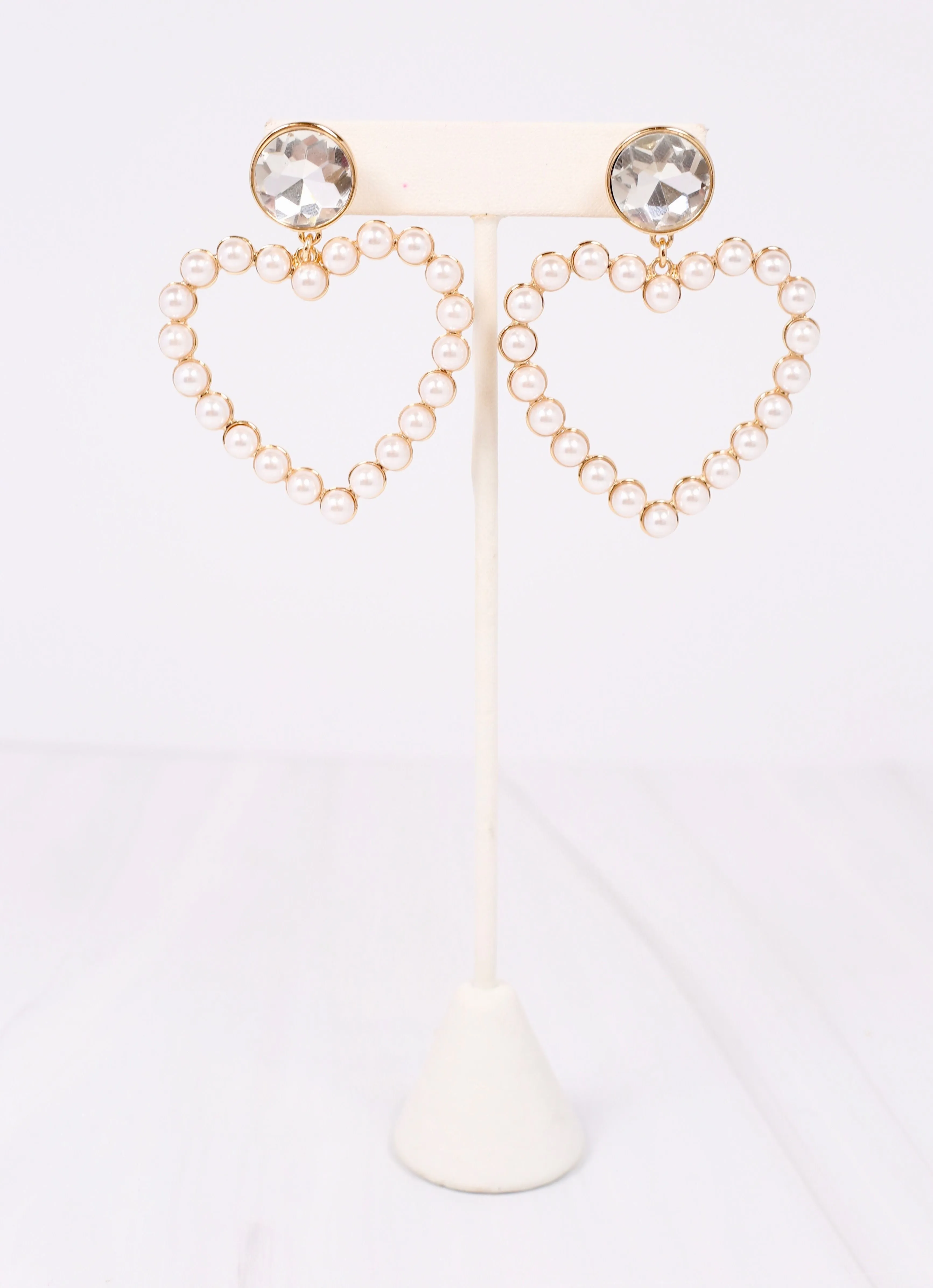 Smitten Heart Drop Earring PEARL