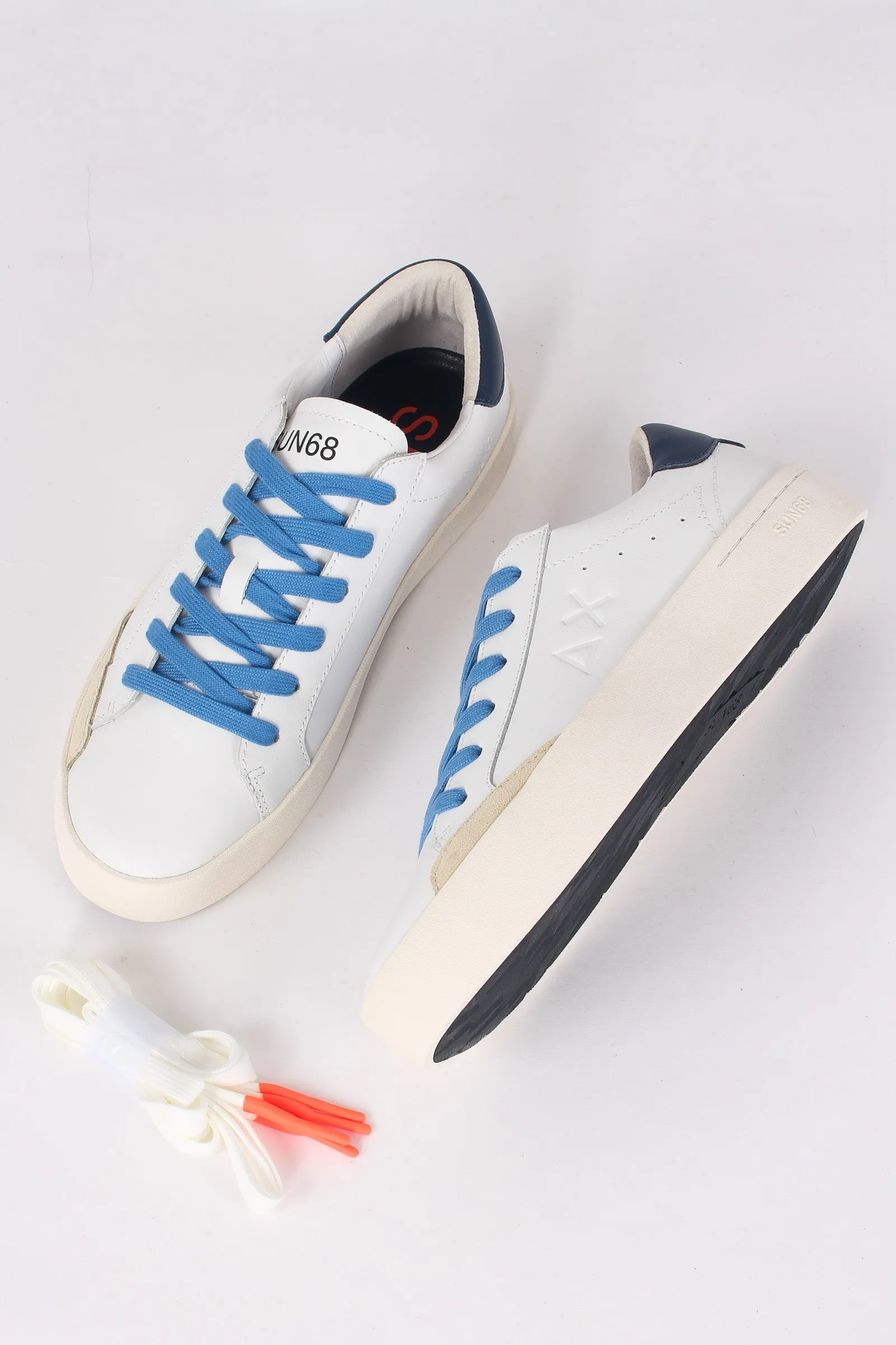 Sneaker Street Leather Bianco/navy