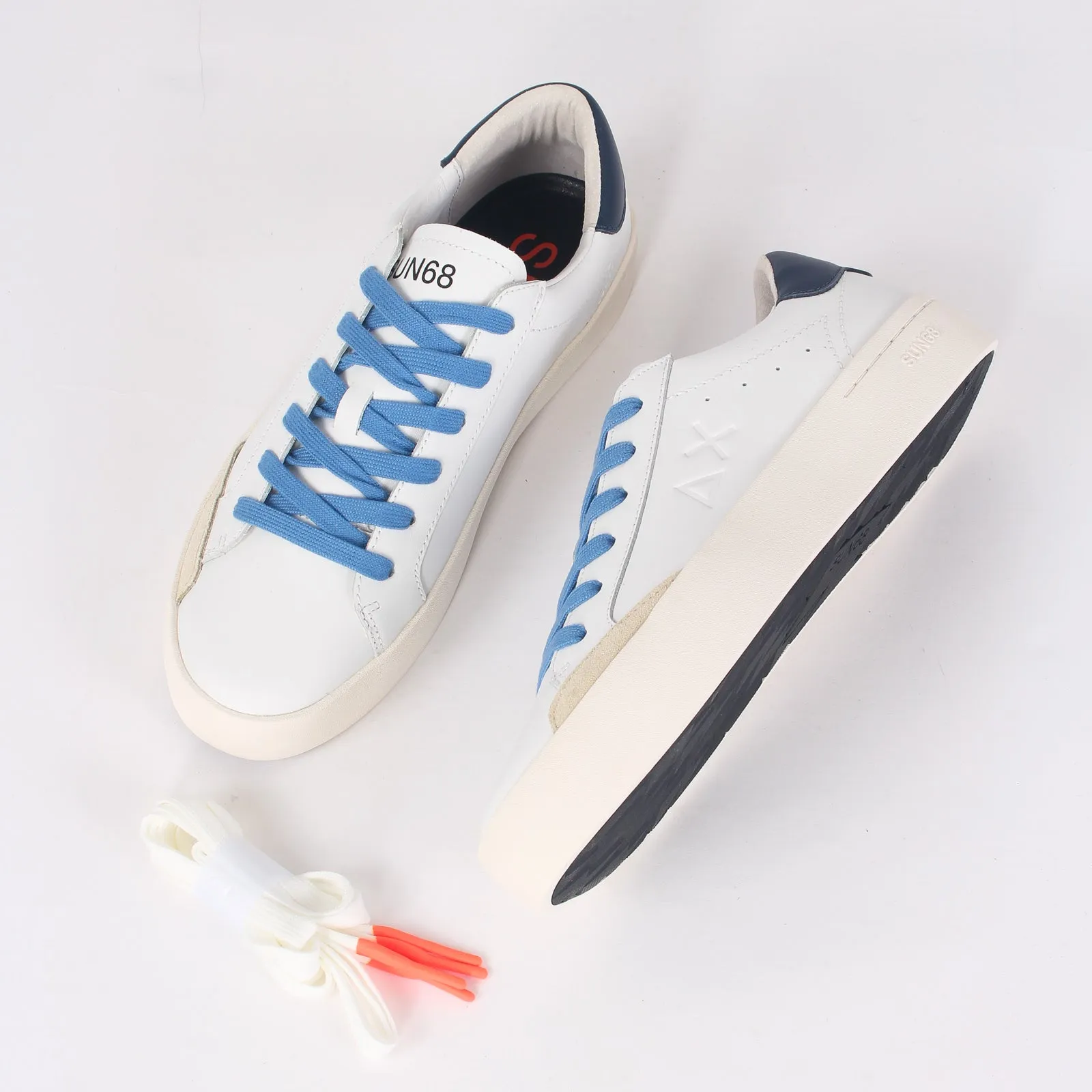 Sneaker Street Leather Bianco/navy