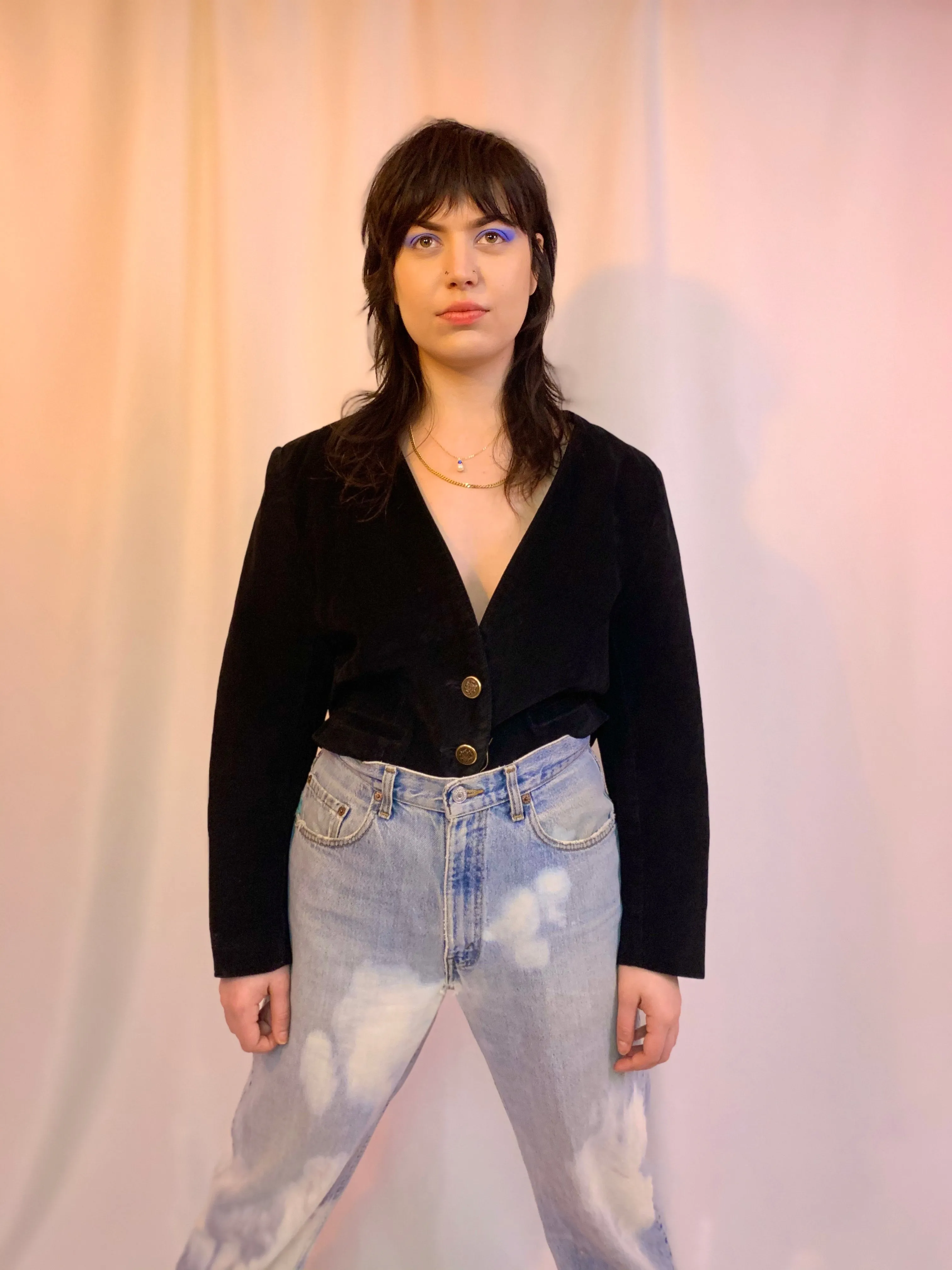 Suede 80’s cropped blazer