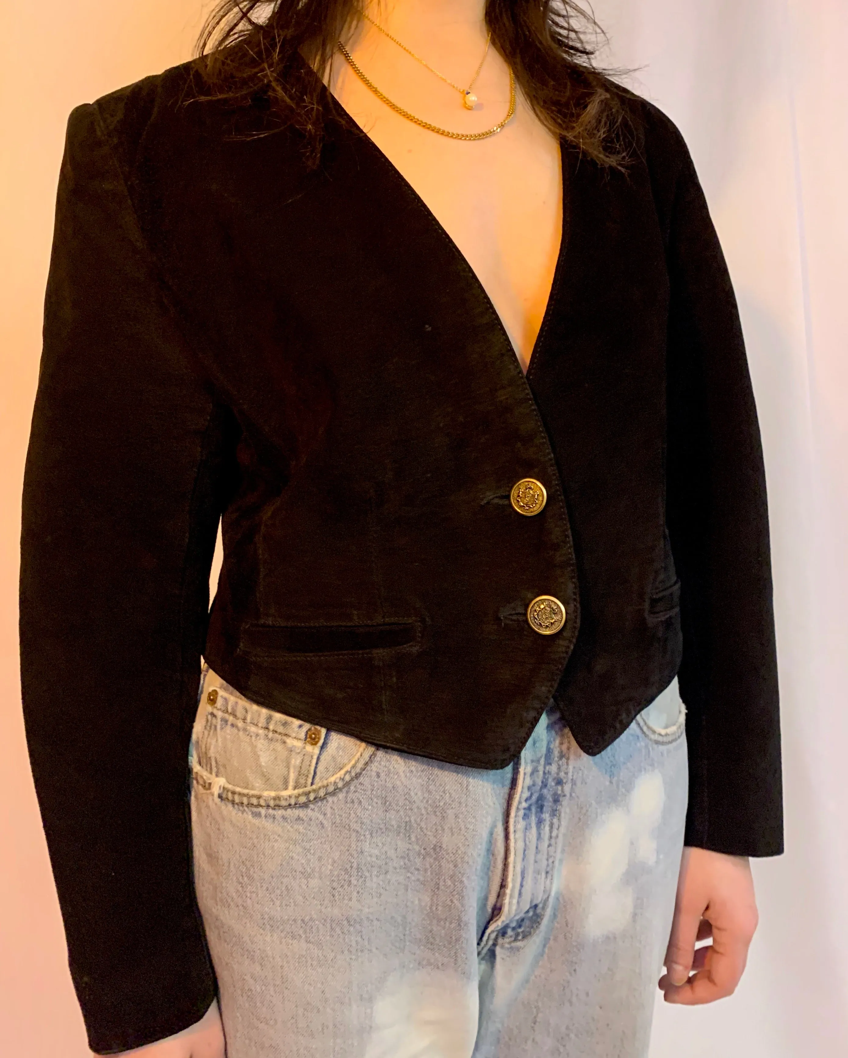 Suede 80’s cropped blazer