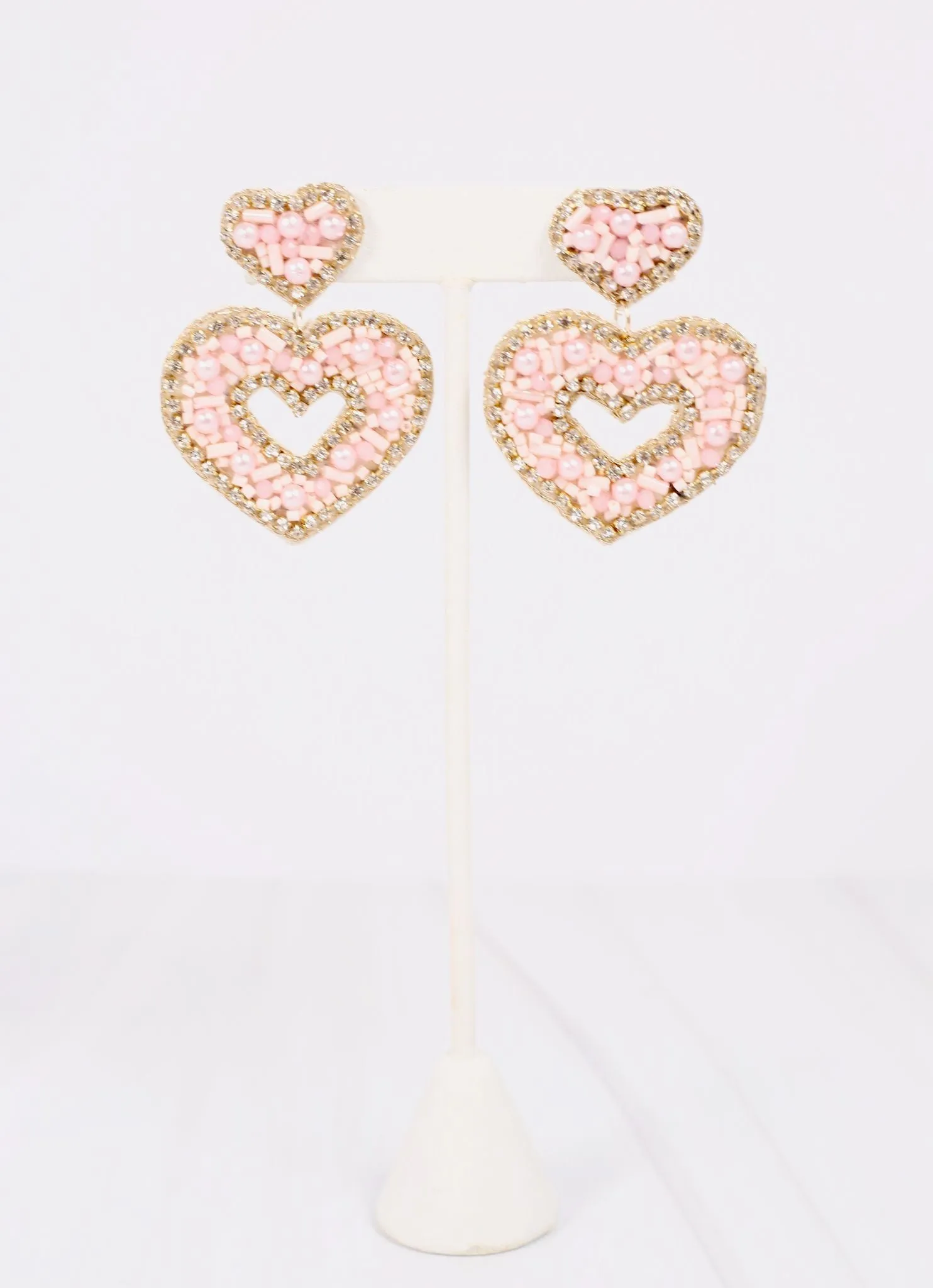 Sullivan Heart Embellished Earring BLUSH