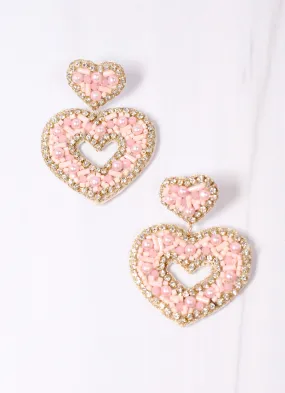 Sullivan Heart Embellished Earring BLUSH