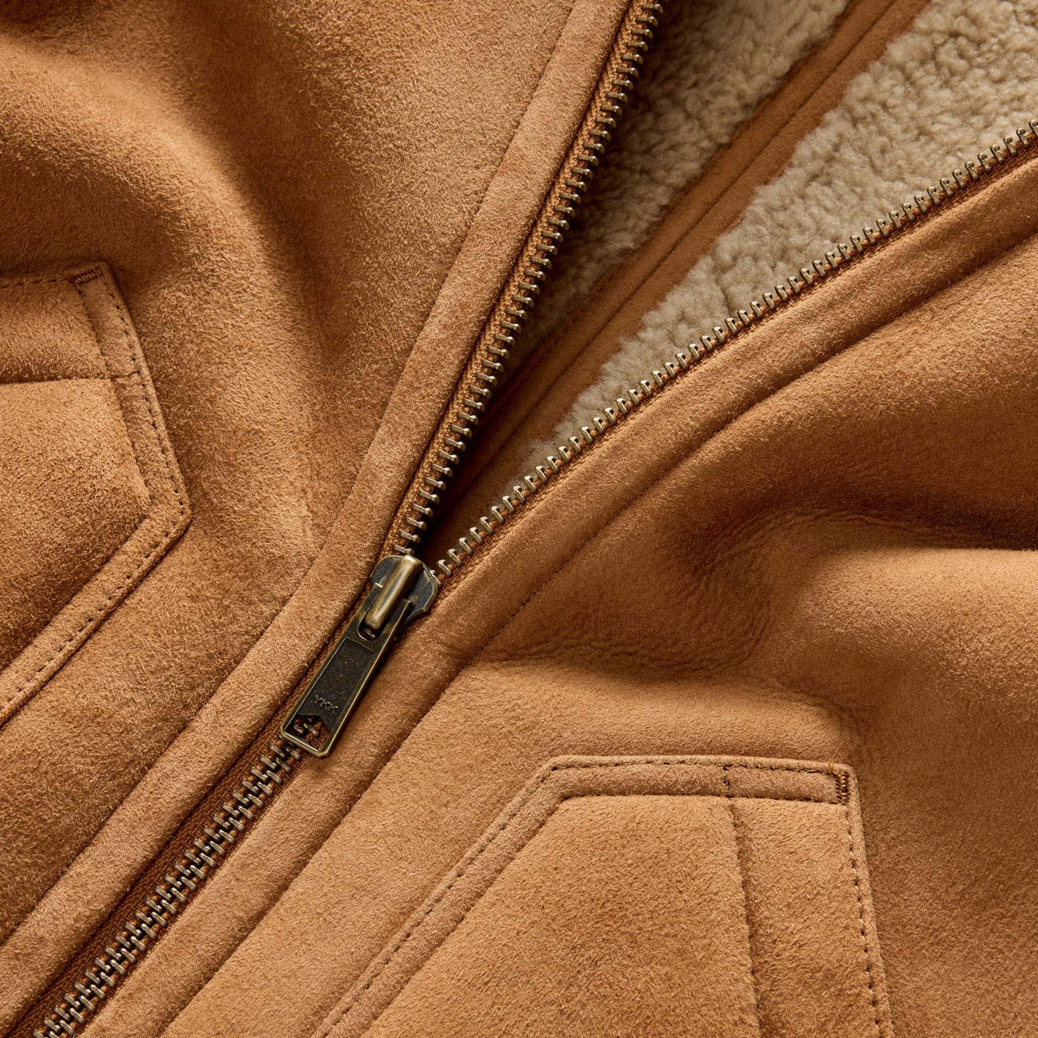 The Wright Jacket in Camel Shearling Leather