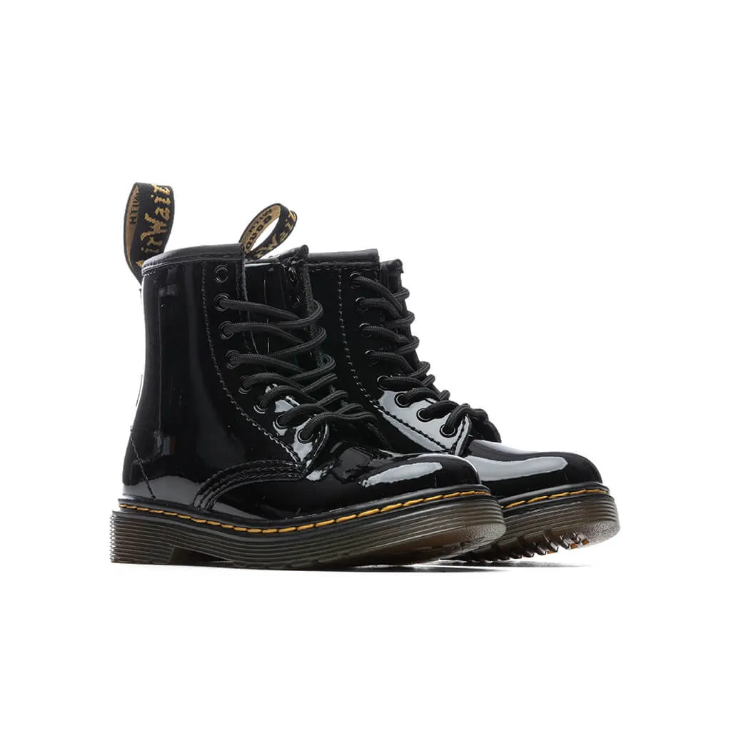 Toddler 1460 Patent Leather Lace Up Boots - Black