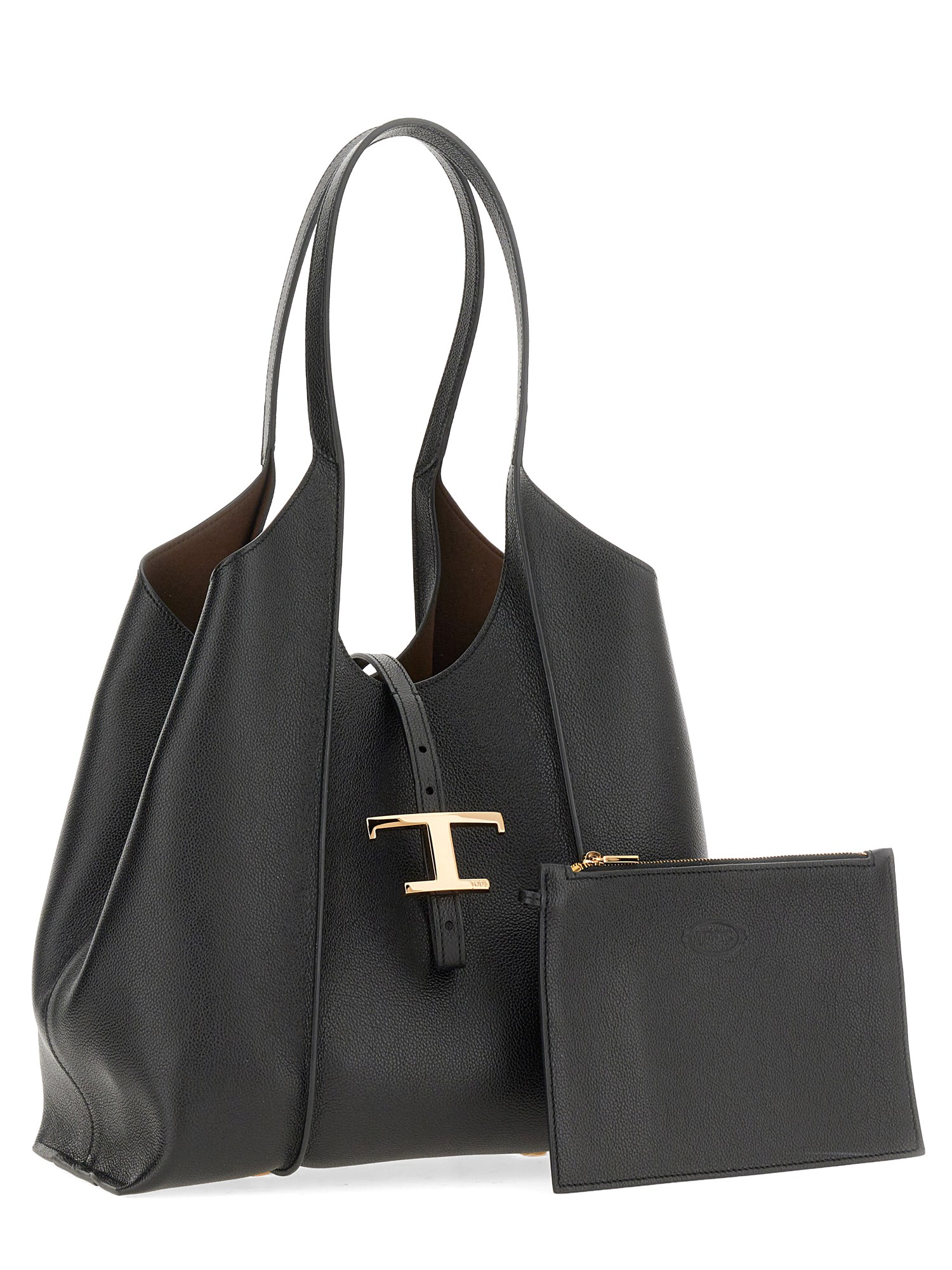 TOD'S    TIMELESS GRAINED LEATHER T TOTE BAG